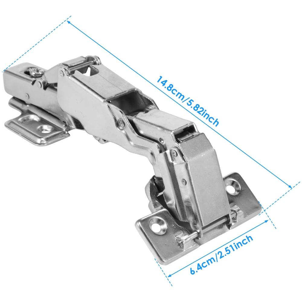 2/4Pcs 175Degree Cabinet Hinges Buffer Concealed Hydraulic Damp Furniture Hinges Adjustable Cold Rolled Steel Buffer Dampers