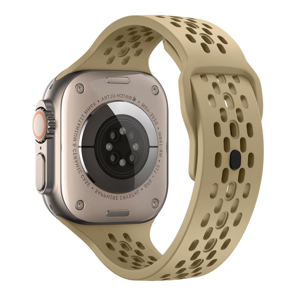 Oddychający silikonowy pasek do Apple Watch Ultra3 49mm 46mm 45mm 44mm 42mm 41mm 40mm bransoletka sportowa iWatch Series 11 10 9 8 7 6 SE3 pasek