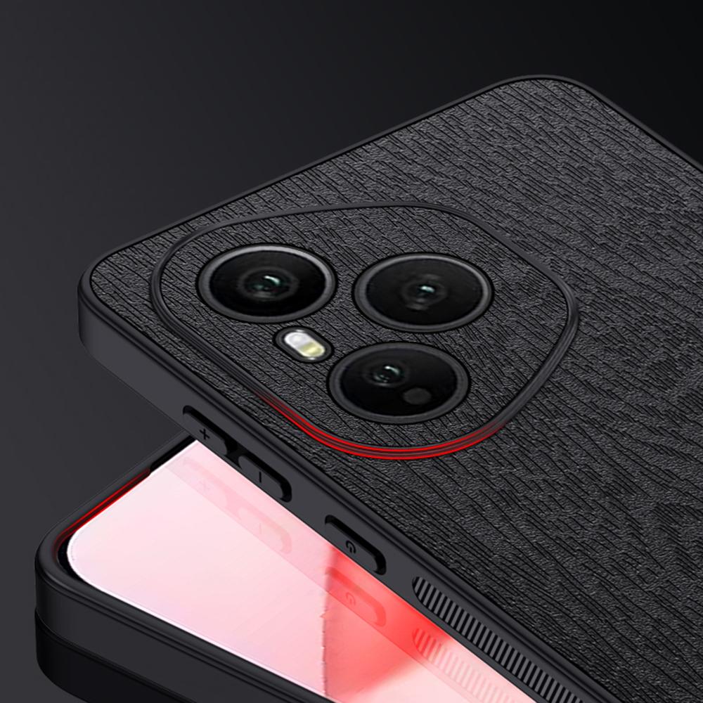 For Honor 400 Pro 5G (Global) Case Wood Texture PU Leather Coated PC TPU Phone Cover