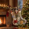 3D Transparent Fillable Christmas Stocking Ornament for Christmas Tree Hanging Decoration, Clear Candy Gift Holder