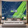Custom Name Text Tapestry Seattle Seahawks Personalized Polyester Wall Tapestry For Bedroom And Room