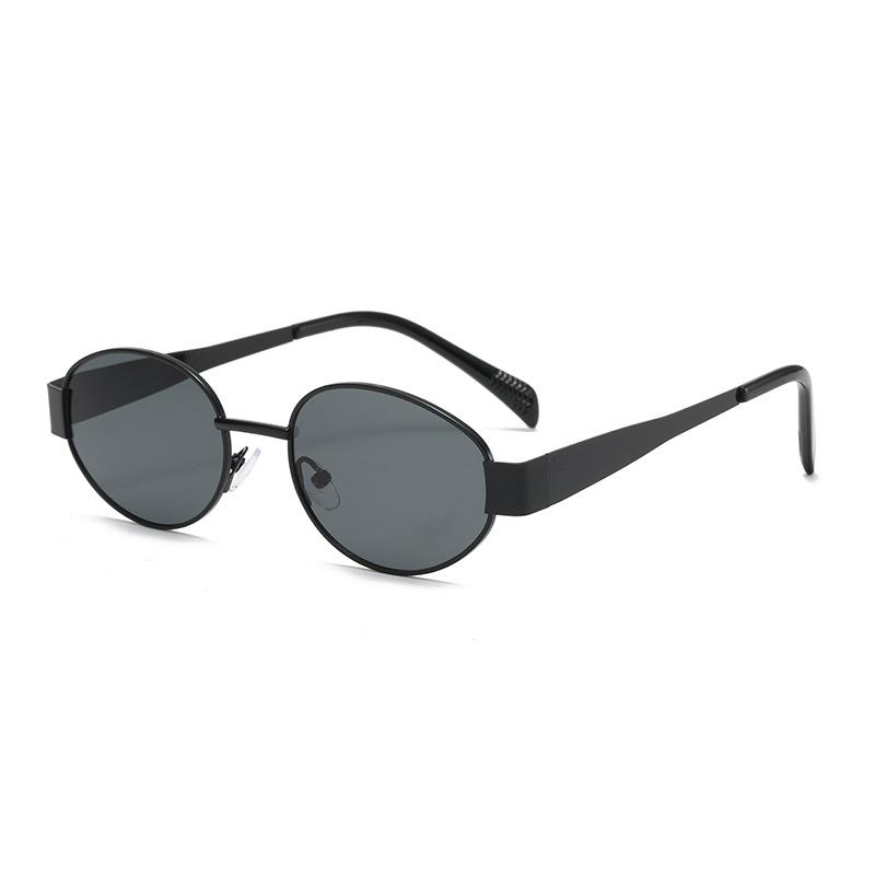 Hot-selling new Arc de Triomphe oval metal small frame sunglasses, European and American fashion street photography sunscreen sunglasses