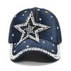 Adjustable Cowboy Velvet Baseball Cap With Rhinestone Details Letter Embellished Sun Hat For Men And Women