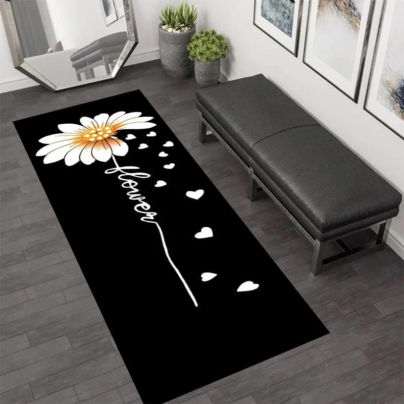 

Leopard Heart Pattern Runner Rug Modern Home Decor Carpet Soft Non-Slip Floor Mat for Living Room Bedroom Hallway 40X120CM