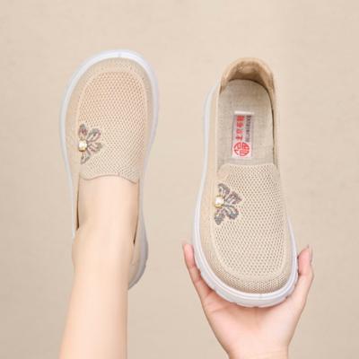 Damenschuhe Bestickt Slip-On Sneaker Mesh Atmungsaktiv Leicht Casual Sportschuhe Outdoorschuhe