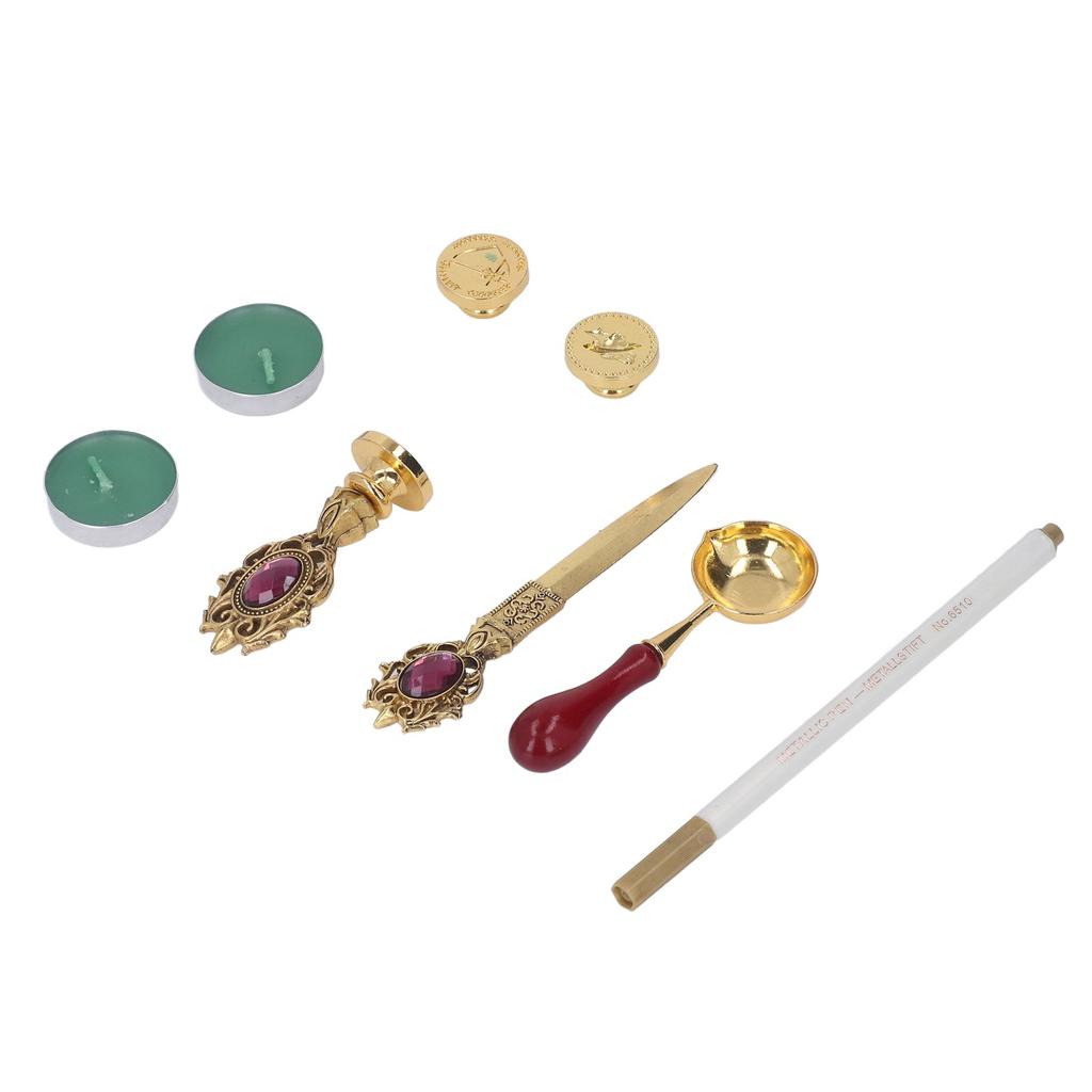 Wax Stamp Kit European Retro Stamp Hand Account Envelopes Paint Sealing Wax Kit Gift Earth Box Decoration