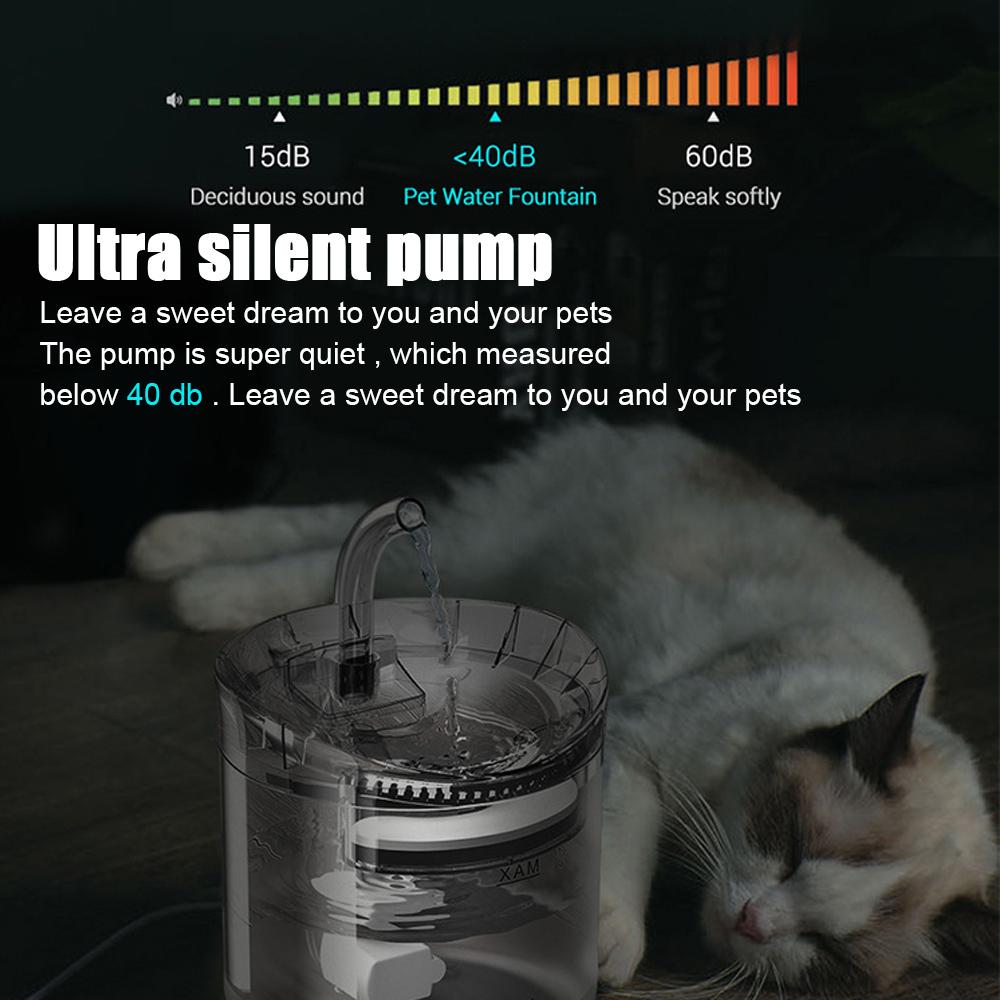 Electric Water Dispenser Dog Cat Drinking Fountain Cat Drinking Bowl Pet Drinking Feeder 2 Water Flow Modes Automatic Drinker 2L Pet Supplies