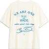 Li Ning Wade Series Printed Letter Round Neck Comfortable Breathable Short Sleeve T-Shirt Unisex Tops Off-White AHSU401-2