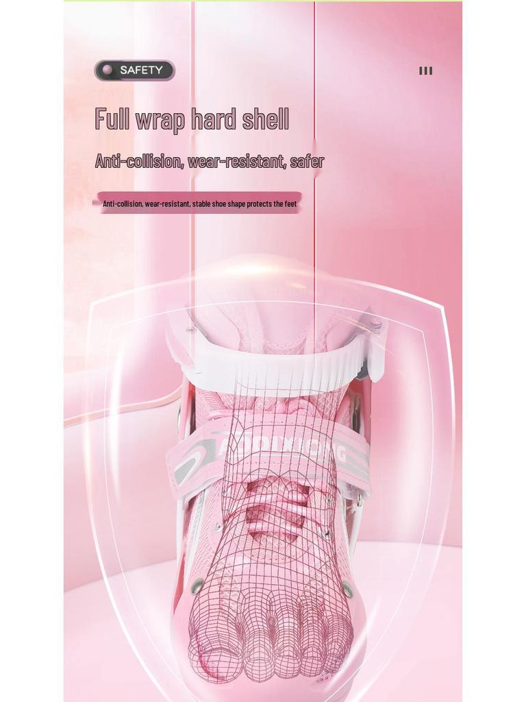 Nastavitelná sada kolečkových bruslí s blesky pro začínající děti