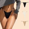 Solid Color Cotton Crotch Ice Silk Sexy G-string Metal Stitch Strap