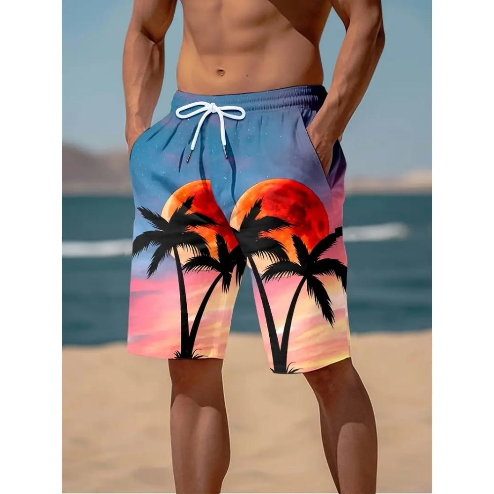 3D Cocoanut Trees Printing Beach Shorts Palm Tree Graphic Board Shorts For Men Summer New Harajuku Hawaiian Cool Swimming Trunks