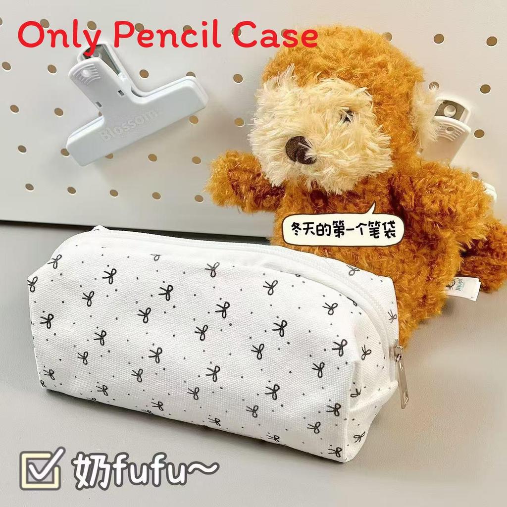 Cotton Cute Butterfly Knot Pen Bag With Large Capacity For Students And Makeup Storage ButterflyBow