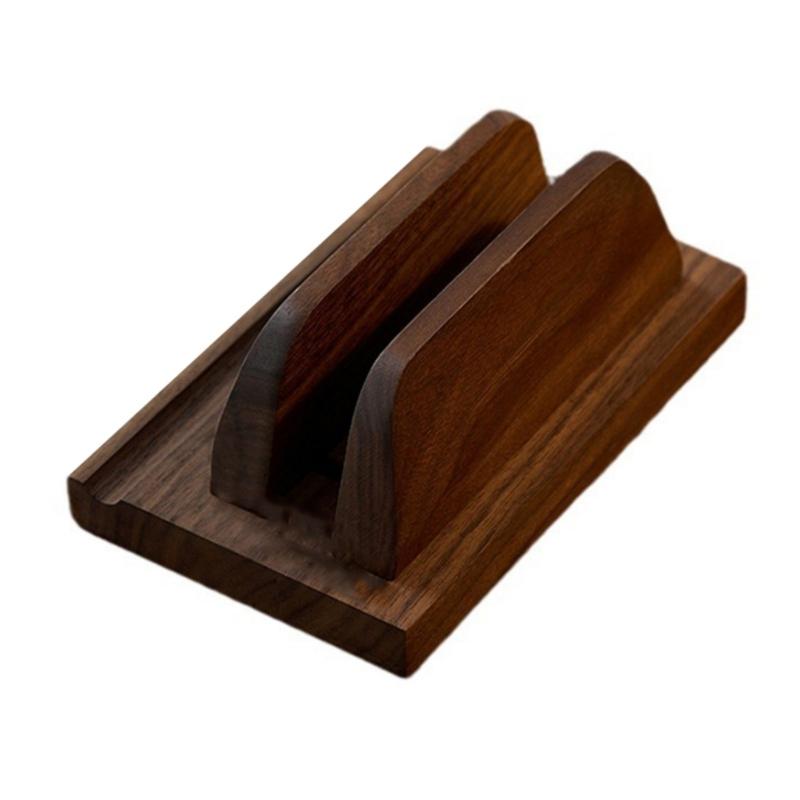 

Walnut Wood Phone & Tablet Holder Sleek Portable Stand Multifunction Solid Wood Device Rack for Work Entertainment & Travel 1