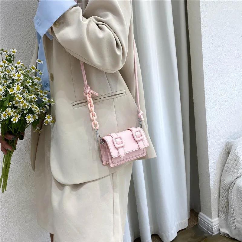 Women Shopping Small Bag High Quality Casual Mini Bags Vintage One Shoulder Bags Female Solid Color Street Handbag
