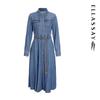 ELLASSAY Women's Lyocell Denim A-Line Midi Dress