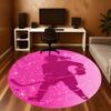 1PC Hockey Player Round Chair mat Area Rug - Non-Slip, Floor Mat for Office, Bedroom, and Indoor Decor -Gift D1127236