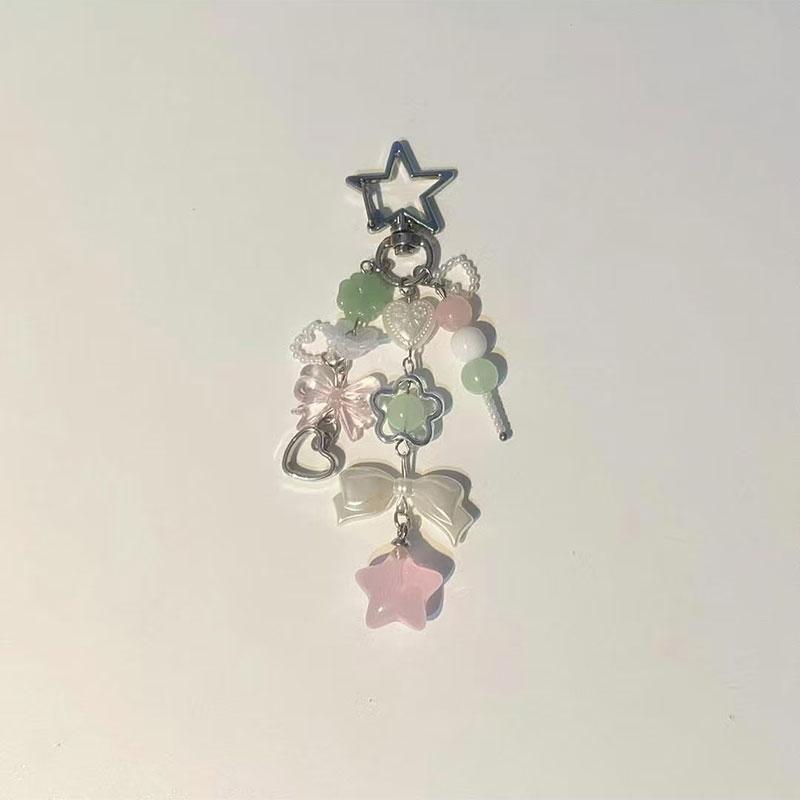 Breloczek do telefonu Dango Cherry, breloczek w kształcie gwiazdki, akcesoria do torebki w japońskiej estetyce, prezenty dla niej