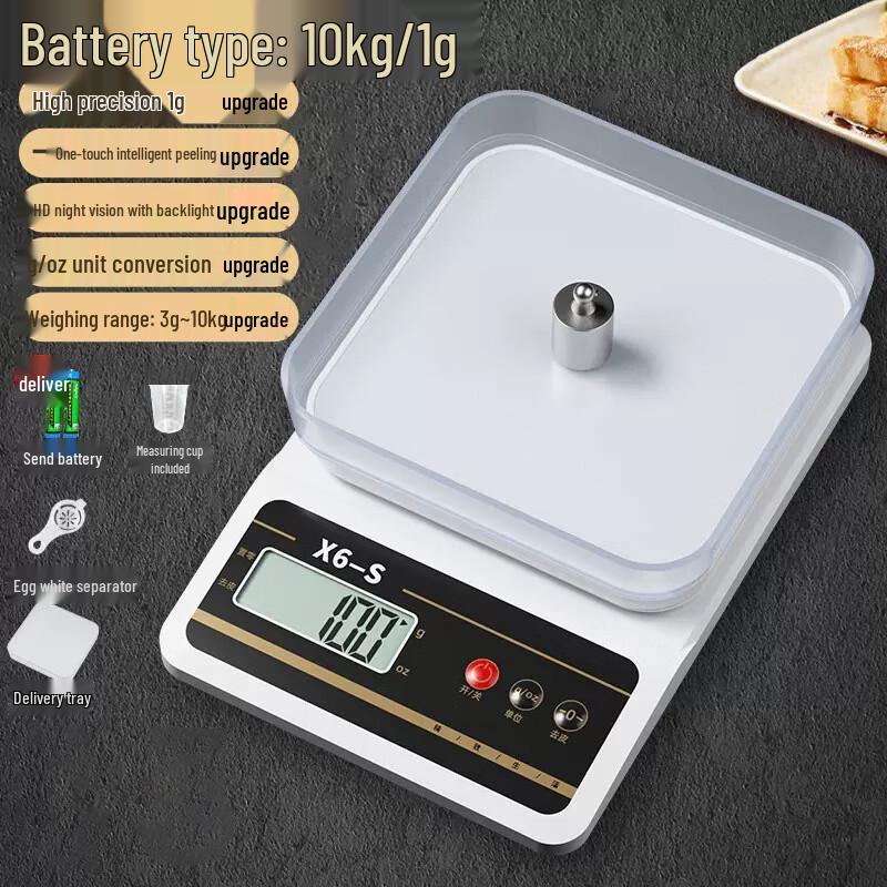 

Цифровые кухонные весы Jinyao X6-S с ЖК-дисплеем с подсветкой (10кг/1г)