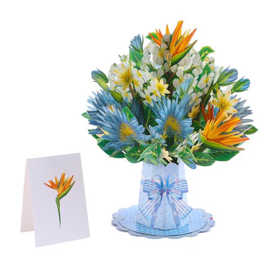 3D Pop-Up Открытка-букет Подсолнух Лилия Тюльпан Гвоздика Цветочный букет Открытка на День Матери День Учителя Выпускной Годовщину День Рождения C