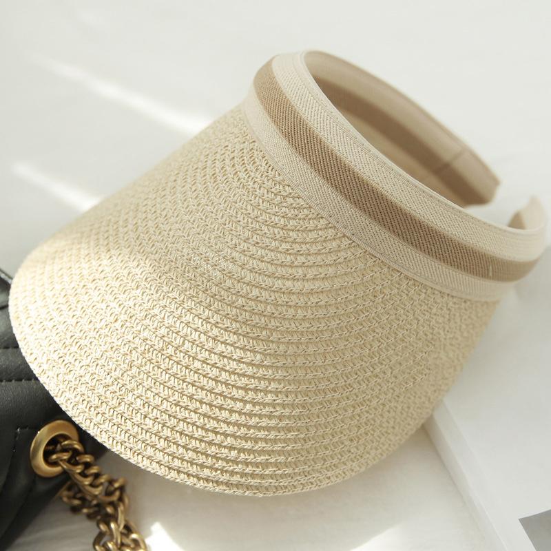 

Summer Woman Sun Hats Anti-UV Female outdoor Visor Caps Hand Made Straw Cap Casual Shade Hat Empty Top Hat Beach cap One Size