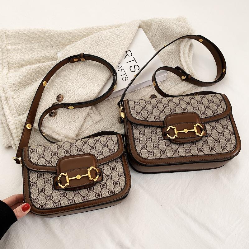 Sense bag women's new fashion retro printed small square bag saddle bag versatile shoulder messenger bag tide