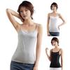 Women Sling Tops Round Neck Sleeveless Bottoming Tops Solid Color Slim Fit Breathable Summer Tank Tops
