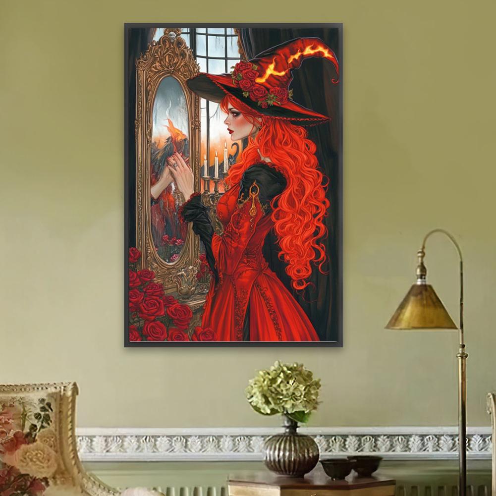 5D DIY Full Square Drill Diamond Painting Witch Kit Home Decoration Art Craft