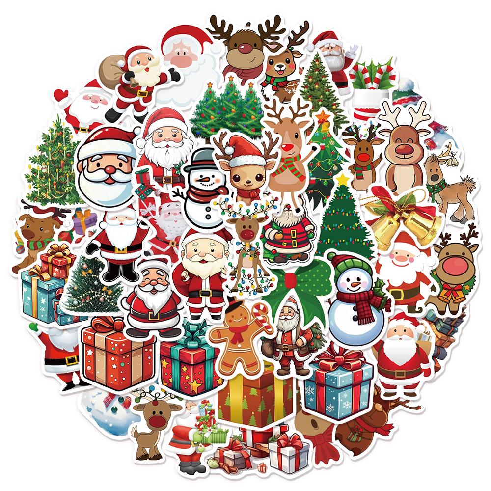 50/100PCS Christmas Collection Cartoon Graffiti Stickers DIY Luggage Speaker Skateboard Label Waterproof Stickers