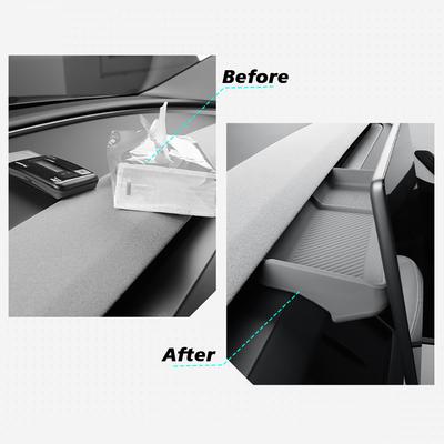 Pour Tesla Model Y Juniper 2025 Modèle de Lancement Model 3 Highland Plateau de Rangement pour Tableau de Bord Écran de Console Centrale en Silicone Boîte Arrière pour Téléphone ETC