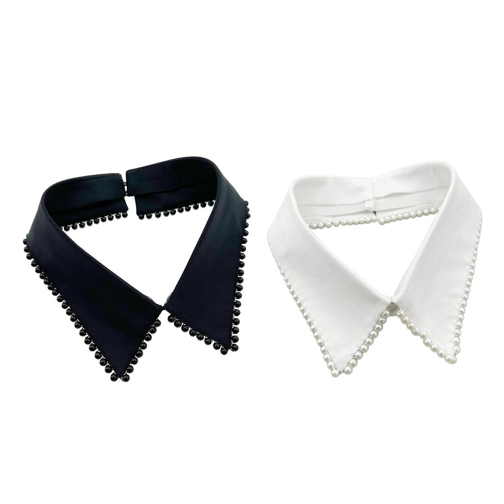 Elegant Detachable False Collar Beads Trim Lapel Ladies Sweater Shirt Sewing False Collar Sweater Dress Supplies