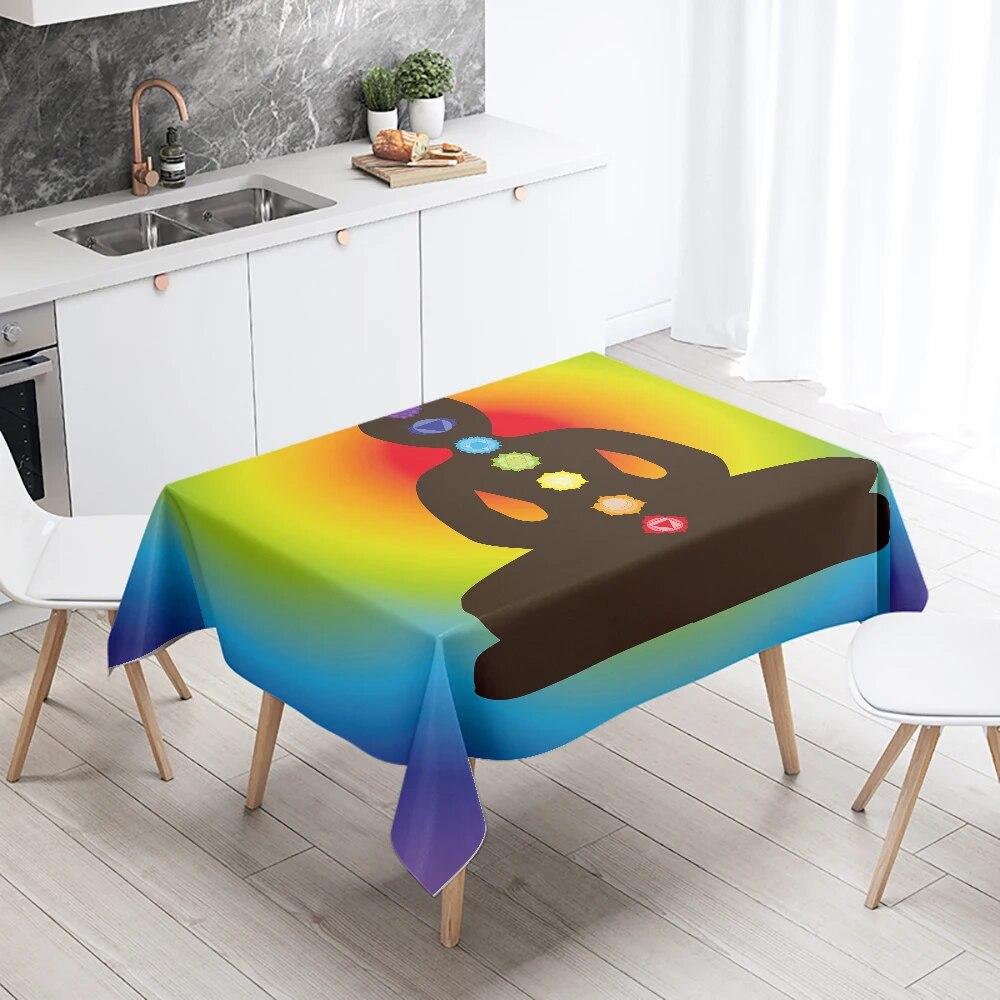 Meditation Buddha Tischdecke Wasserdicht Rechteckig Partydekoration Restauranttisch Küche Heimdekor