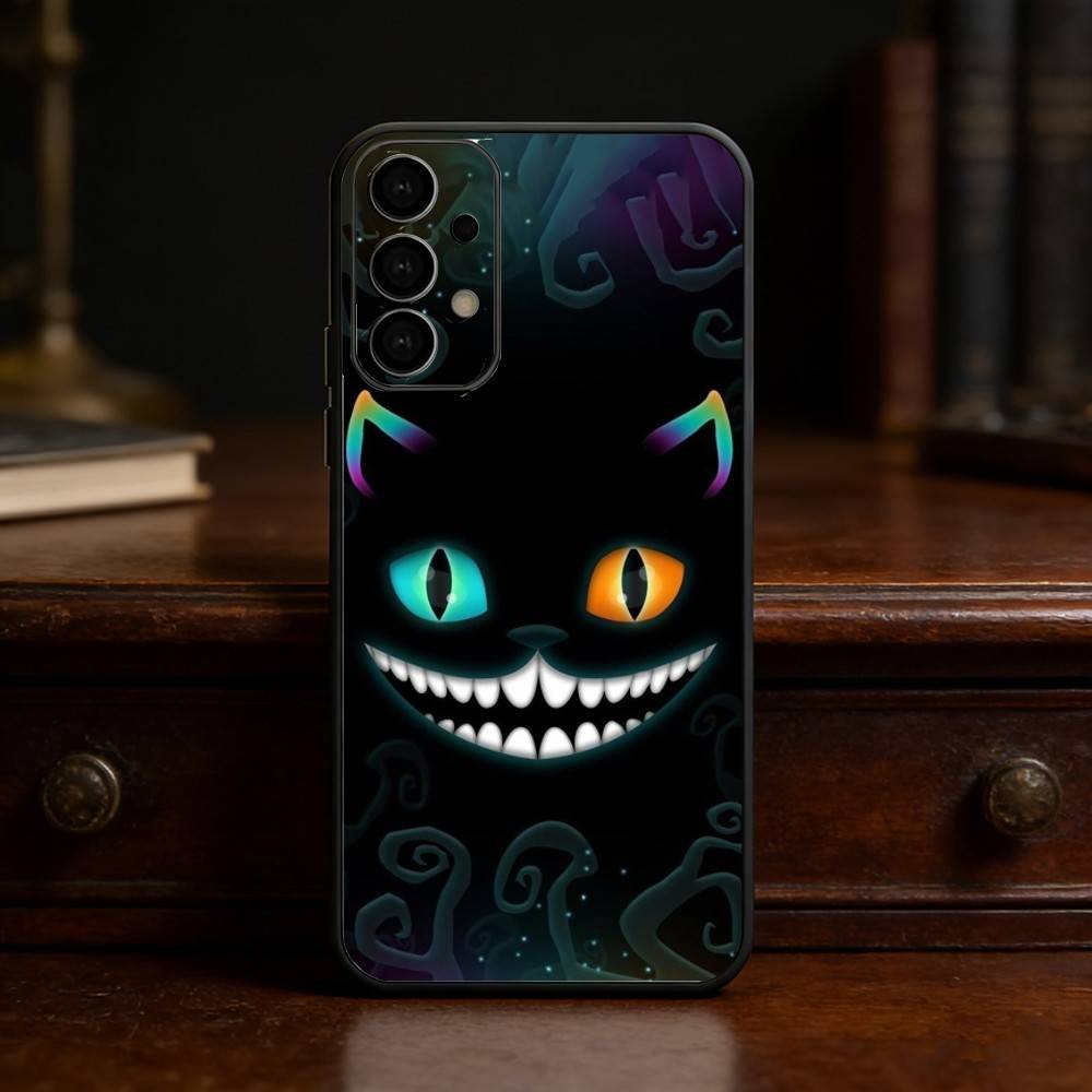 C-Cheshire Cat Cool Eye Alice phone Case For Samsung S25,24,21,22,23,30,Ultra,20,Plus,Fe,Lite,Note Soft Black Cover