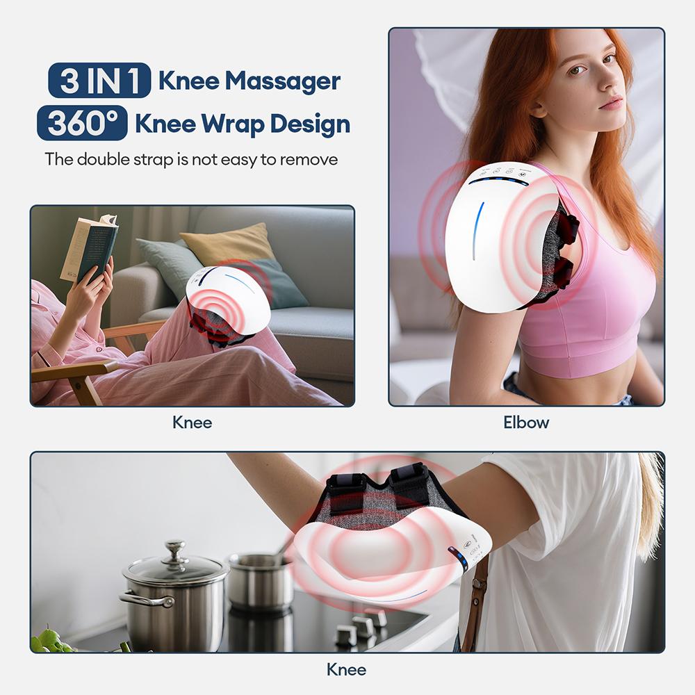6-Head Electric Smart Knee Massager Vibration Air Pressure Kneading Hot Compress Knee Massage Machine Wireless Knee Masajeador