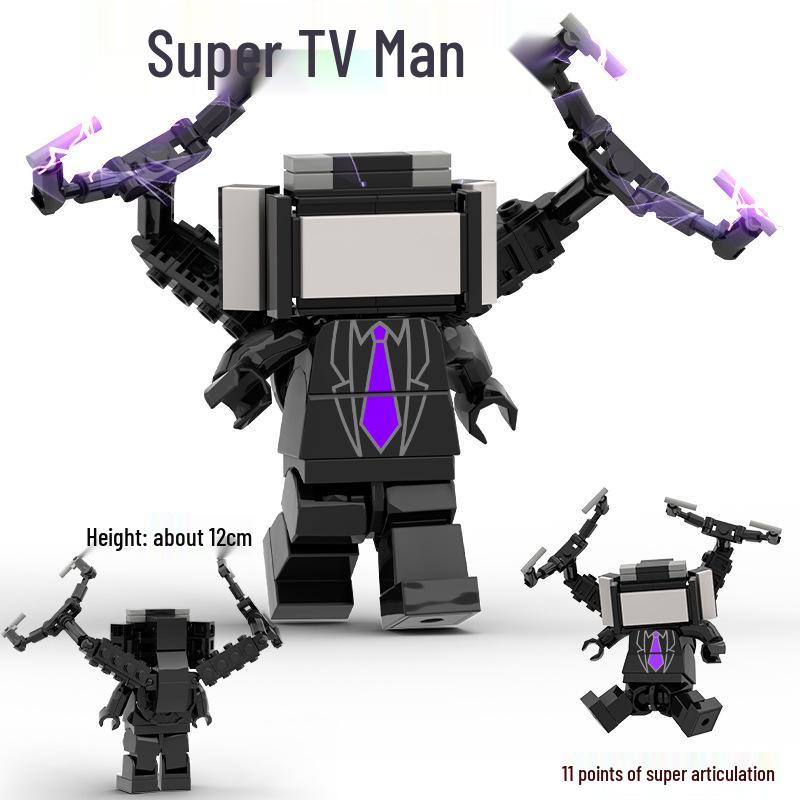 2024 Articulated Monitor Man for LEGO-Compatible Skibidi Toilet Figure Building Sets