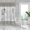 1PC cotton vase home pattern printed shower curtain, waterproof and washable, with 12 hooks, bathroom shower, bathtub, home use