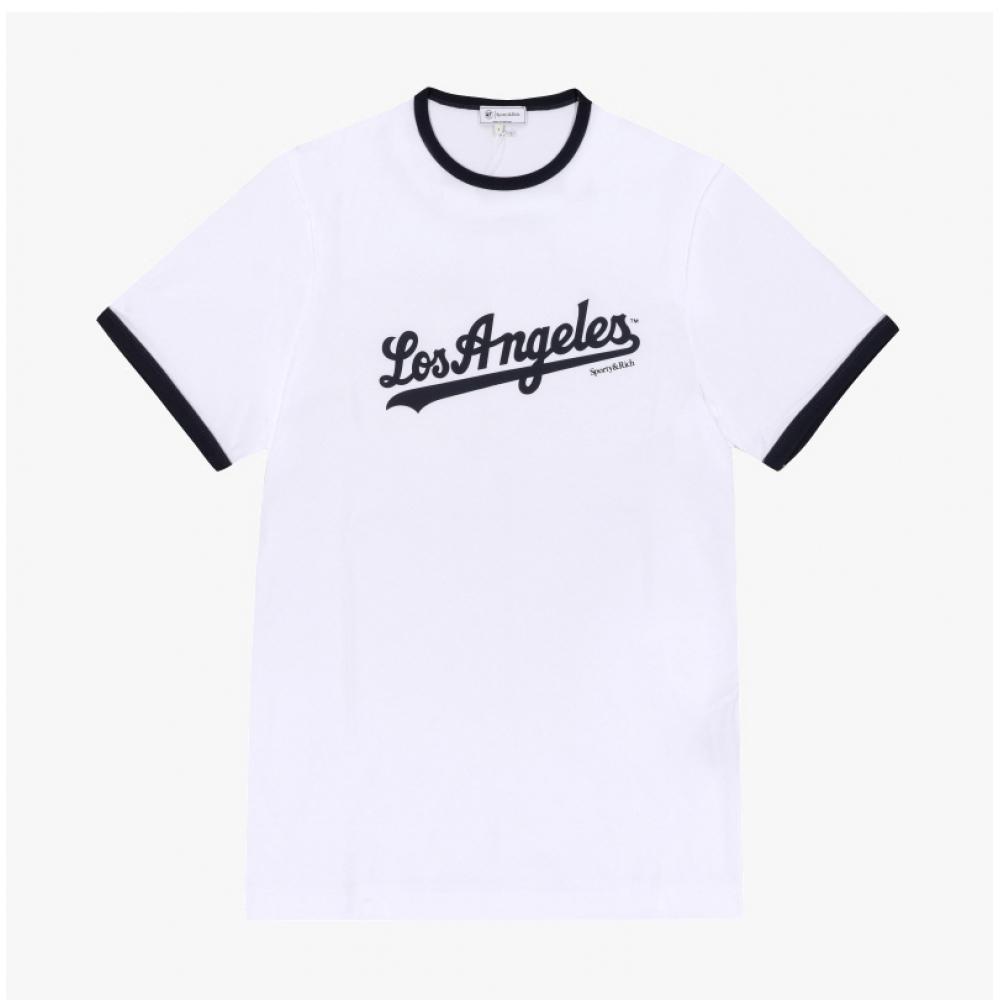 SporTy   Rich DodgerS Ringer Women S T ShirT Wh50 whiTe Dark Navy
