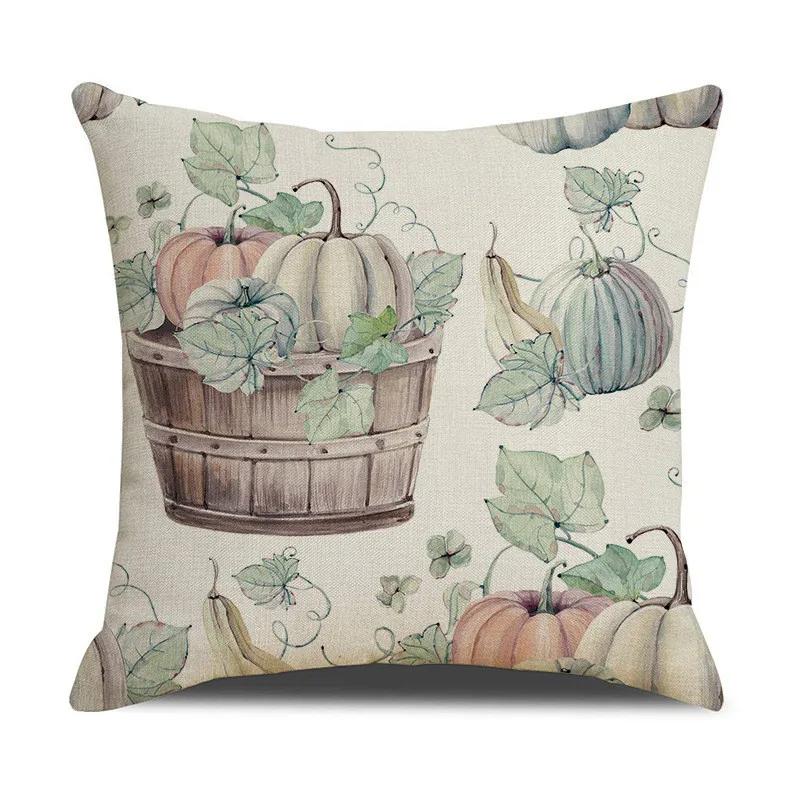 

Подушки на День Благодарения Привет Осень Диван Автомобиль Тыква Наволочка 45*45см Домашняя Декоративная Хлопково-Льняная Наволочка 16x16Inch