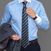 No Knots, Lazy, Simple Zipper, Tie Tie, Formal Wear, Business Work, White-Collar Shirt For Sale, Dark Blue Stripes.