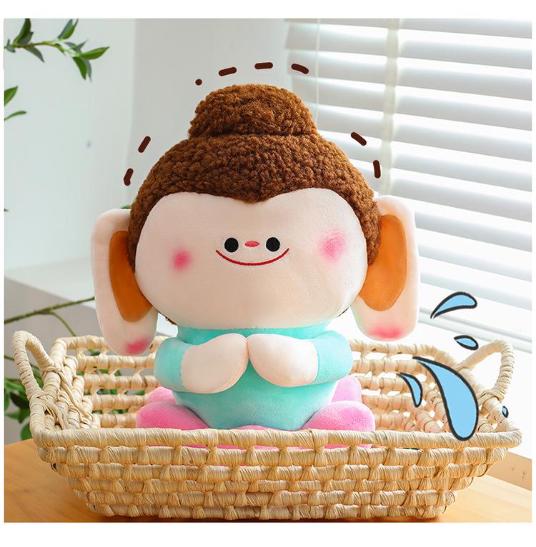 Lotus Little Buddha Plush Toy - Yungang Grottoes Cultural Soothing Doll