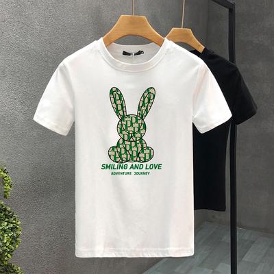 Nouvelle Marque de Luxe Lapin 100% Coton Impression de Haute Qualité T-shirts Couple Été Harajuku Pour Hommes/Femmes T-shirt Manches Courtes Taille Asiatique