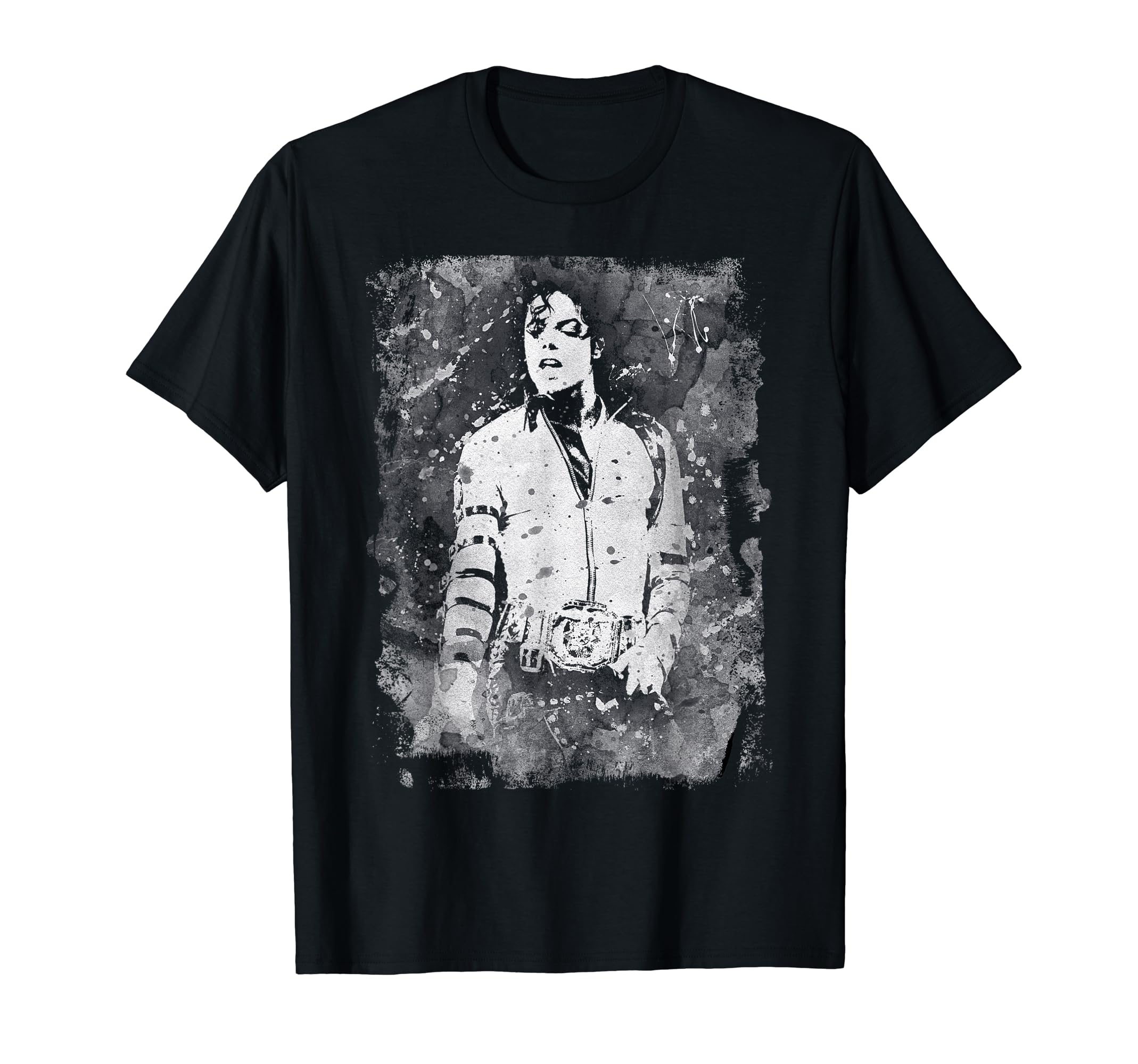 Черно-белая футболка с брызгами Michael Jackson Bad World Tour 1988