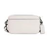 Jayden 19 Simple and Fashionable Cowhide Leather Shoulder Crossbody Bag Small Size for Women Gray Copper with White