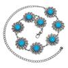 Bohemian Style Flower Inlaid With Turquoise Chain Belt Waist Decoration Waist Chain for Women Skirt Pants Body Chain