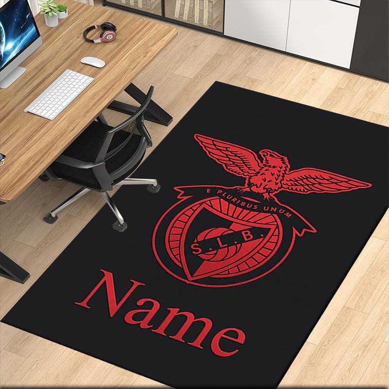 Custom Name Benfica Printed Carpet Rug For Office Chair Living Room Bedroom Kitchen Room Decor Gifts