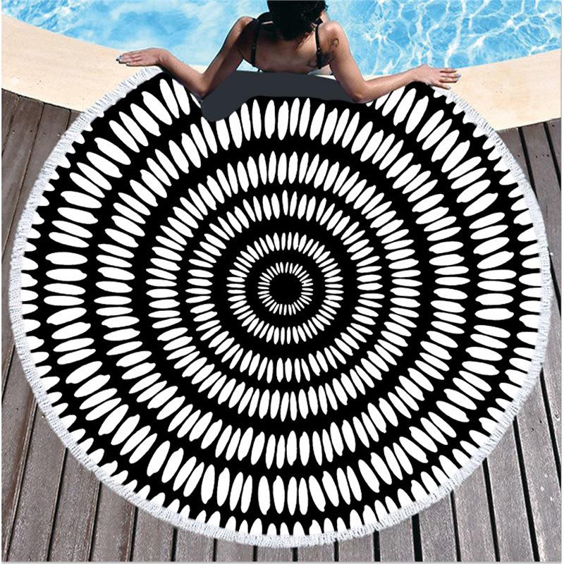 Mandala Pattern Microfiber Beach & Bath Towel - Luxurious Feel & Decorative Floor Mat
