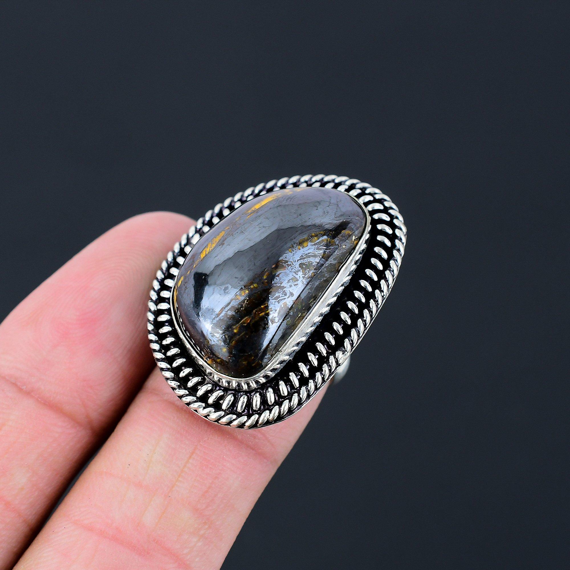 925 Silver Iron Iron Tiger Eye Stone Wife Promise Statement Ring Jewelry US 6.5 6.5