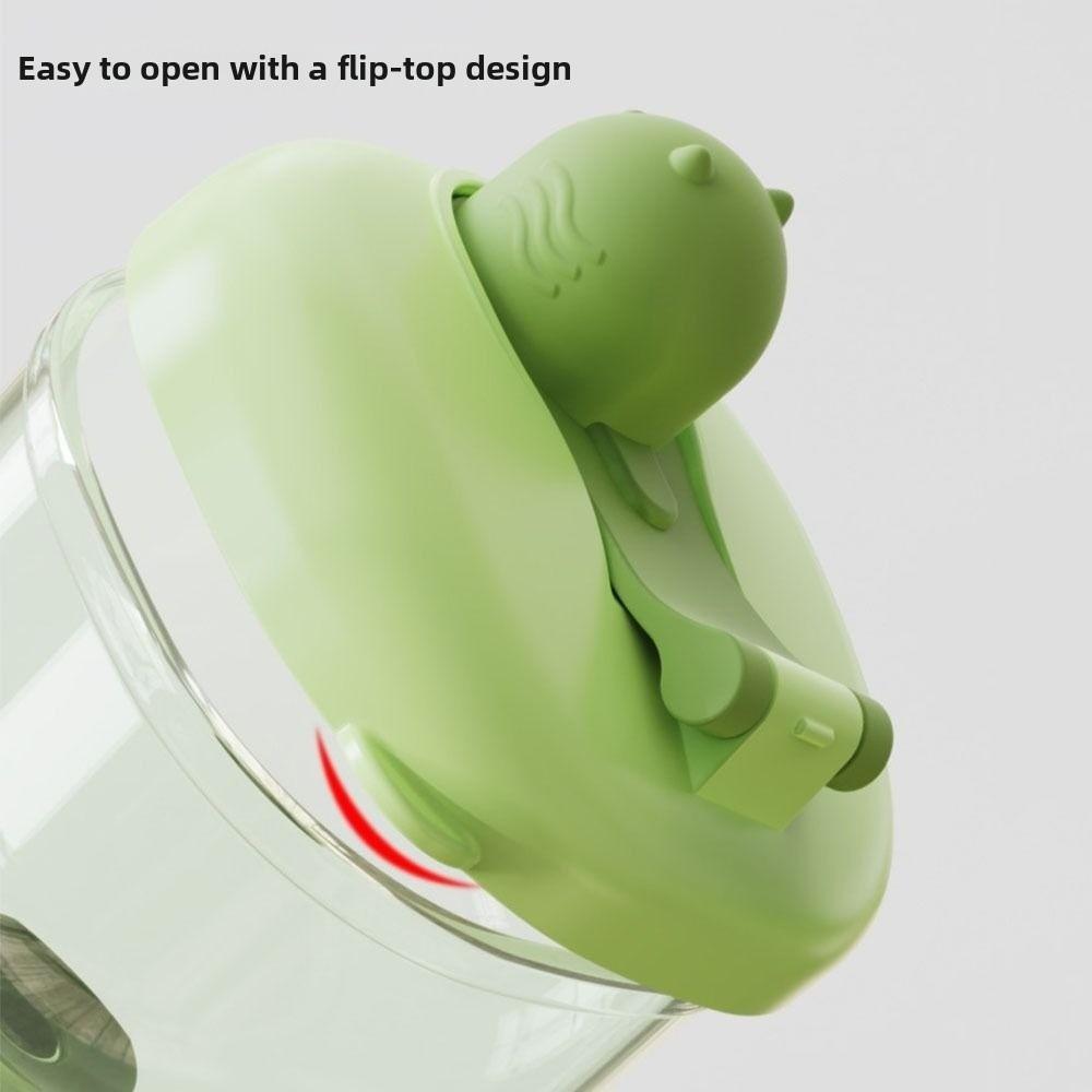 Cute No-Spill Goblet Cup with Lid Plastic Sippy Cup with Measuring Marks Drinking Cup for Toddlers
