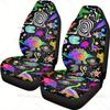 Fluorescent Dinosaur Printed Car Seat Covers for Women And Men, Universal Car Front Seat Protectors for Cars, SUV Sedan