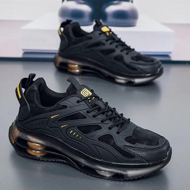 Black Warrior Men s Shoes 2025 Premium Sports Leisure Running Shock Absorbent Thick Bottom Dad Trendy 40