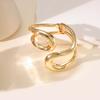 Hollow asymmetric alloy niche double-line geometric gold-plated bracelet simple atmosphere Hollow bracelet